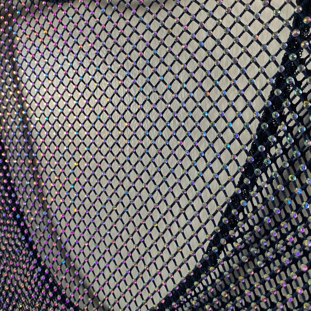 Intimately Free People Rhinestone Fishnet Open Back Festival Rave Layering - Picture 4 of 9
